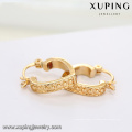 92207 xuping china al por mayor de lujo personalizado joyería de las mujeres coloridas del corazón del amor 18k chapado en oro pendiente de aro